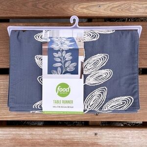 Food Network | New Gray Chunky Embroidered Table Runner, 14 x 72”